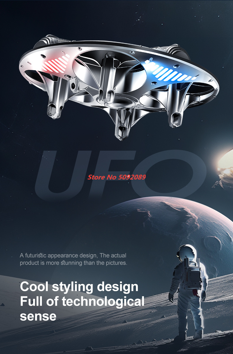 Drone Led Light - スマート姿勢保持ホバーミニリモコンヘリコプターUFO 2.4GローリングLEDナイトライトヘッドレスモードRCドローンクワッドコプターおもちゃ