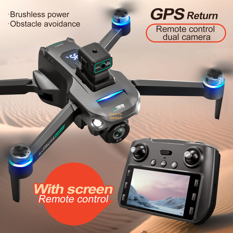 Drone Gps Module - リモコン付きクワッドコプタードローン,障害物回避,LEDスクリーン,ブラシレス,GPS,追跡,デュアルカメラ8k,wifi 5g,fpv,2km