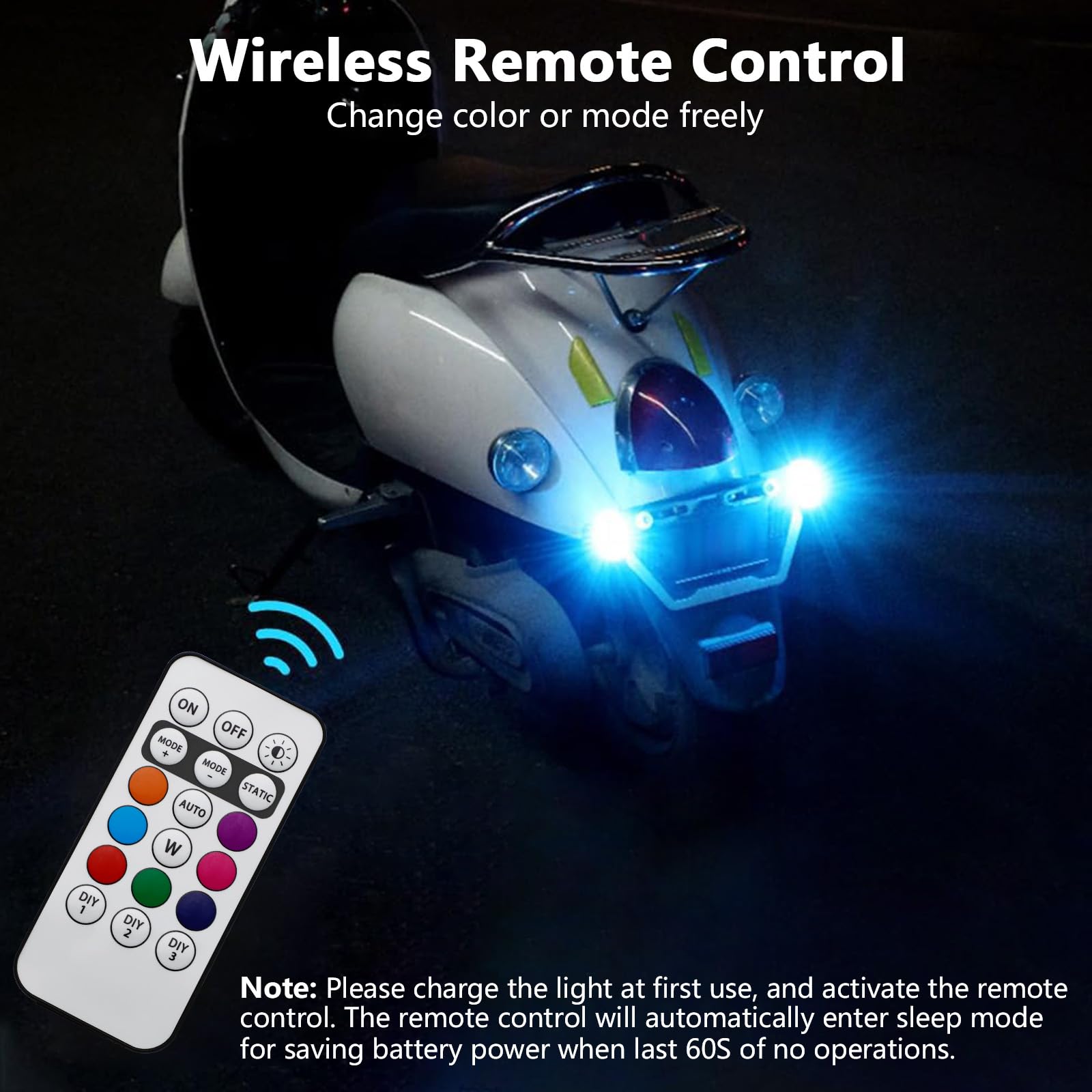 4個入りLEDストロボライト、リモコン付き、8色、ワイヤレス - Drone Led Light のレビューと価格