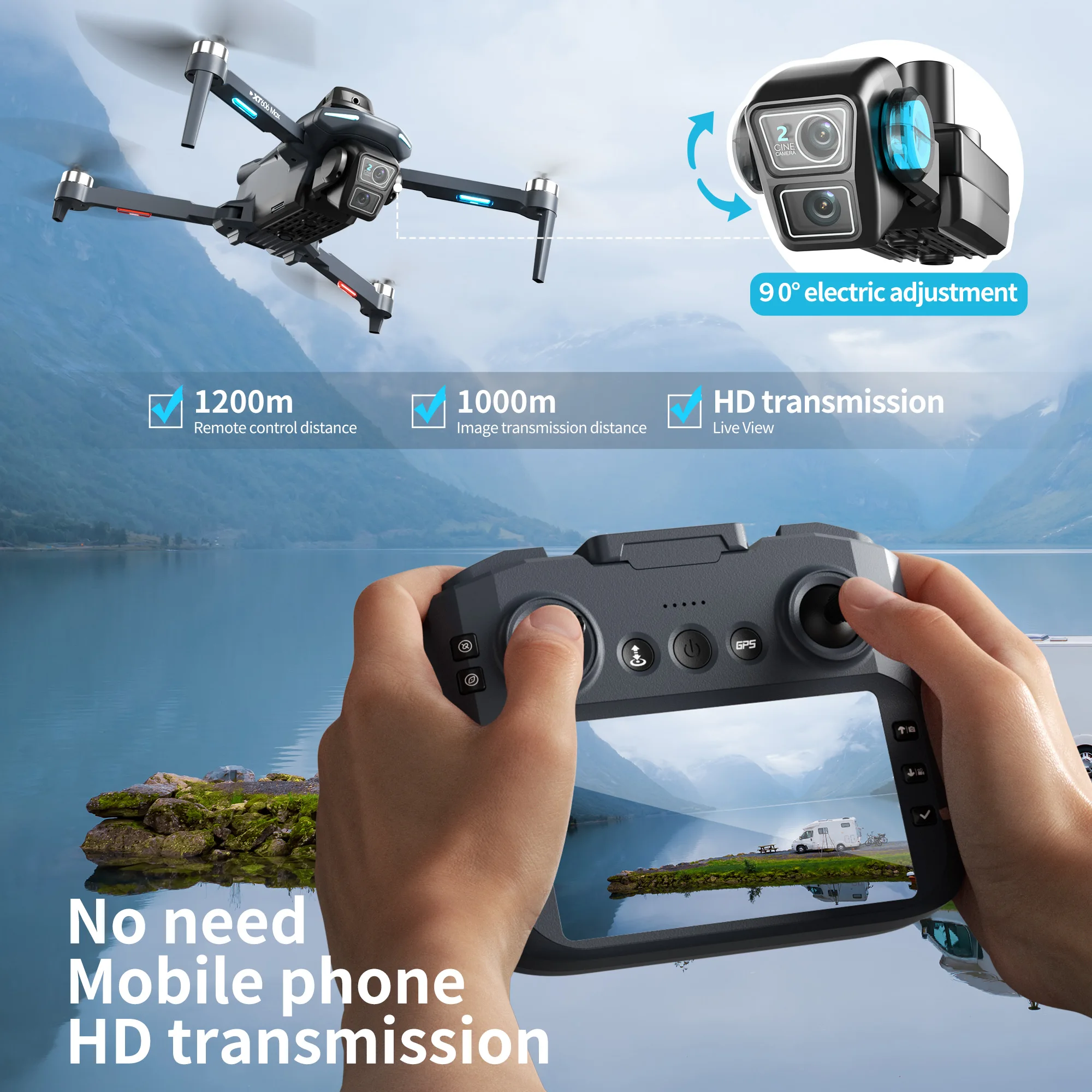 レノボ XT606 MAX GPSドローン 4Kプロフェッシ - Drone Gps Mount のレビューと価格
