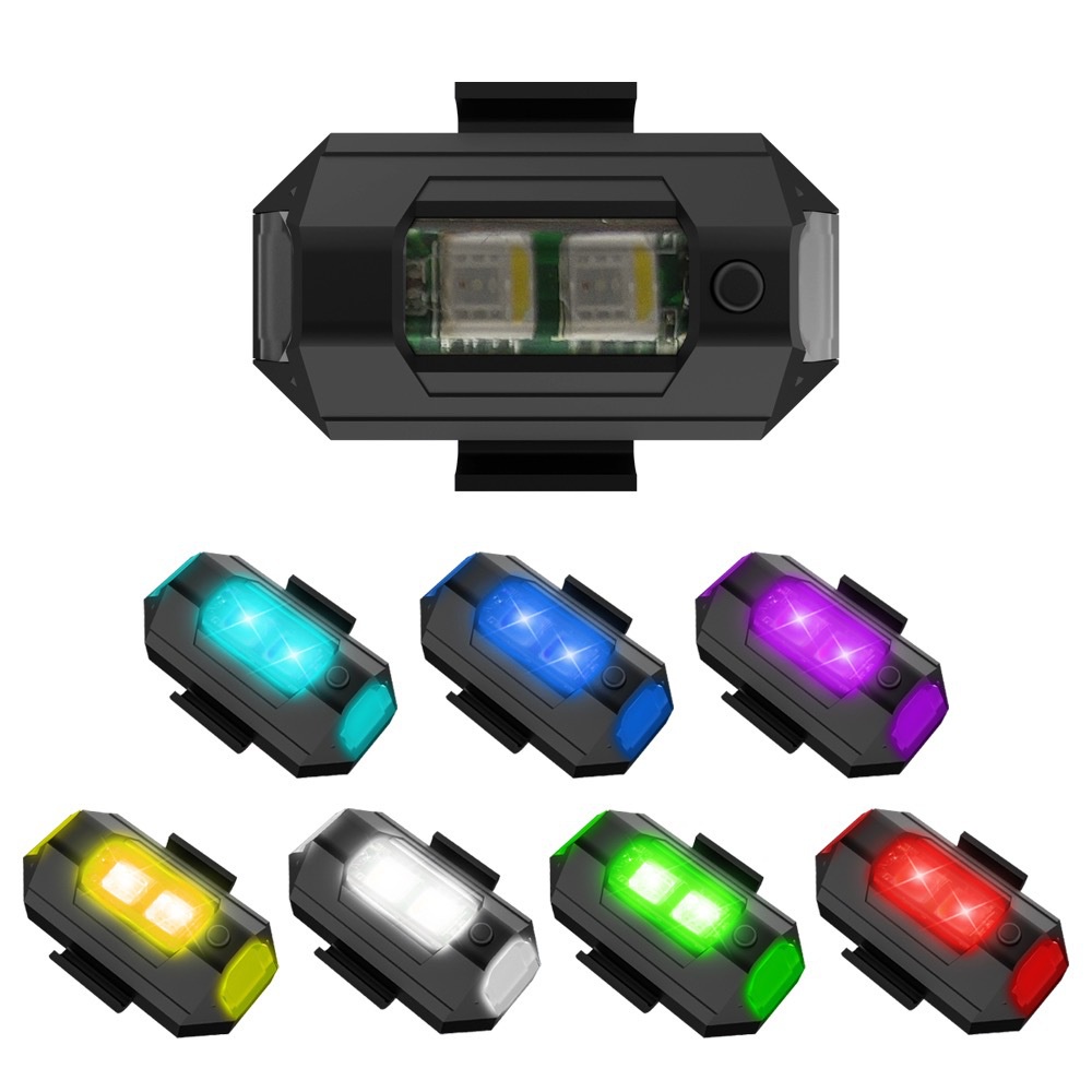 1PC 7 色ミニ USB 充電 LED 衝突防止オートバイ - Drone Led Light のレビューと価格