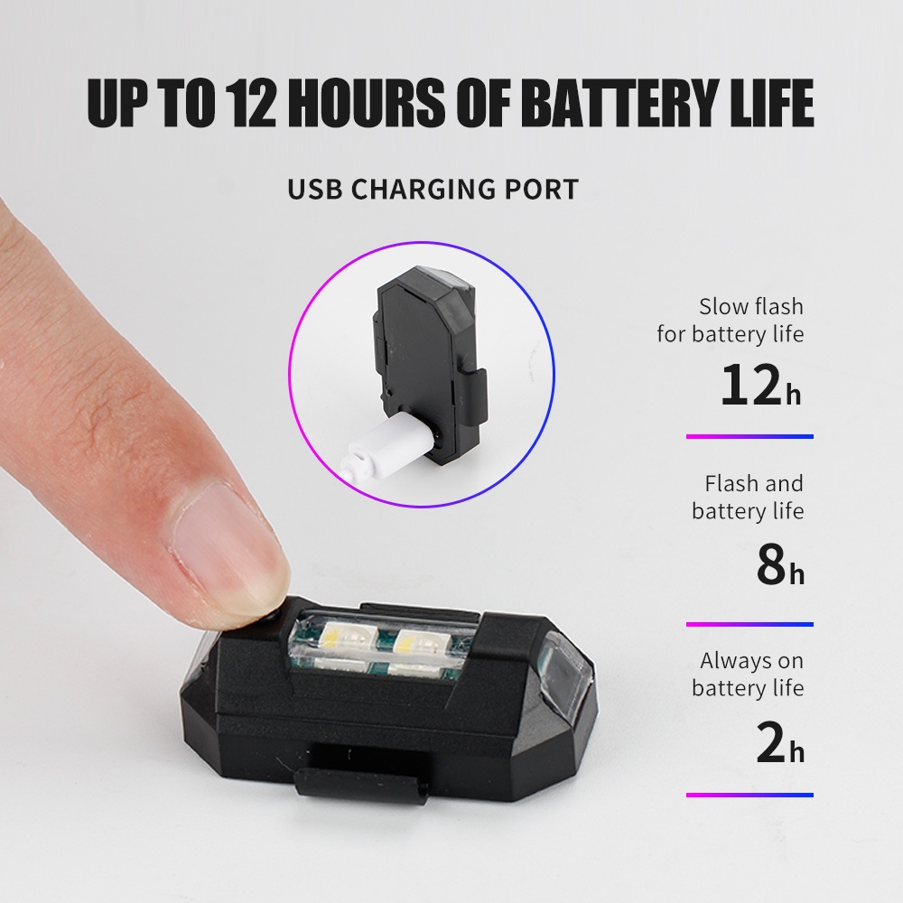 1PC 7 色ミニ USB 充電 LED 衝突防止オートバイ - Drone Led Light のレビューと価格