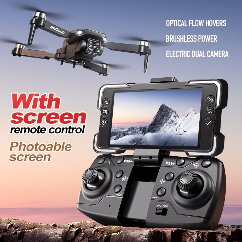 M10カメラドローン、画面付きリモコン、デュアルカメラ、オプ - Drone Gimbal のレビューと価格